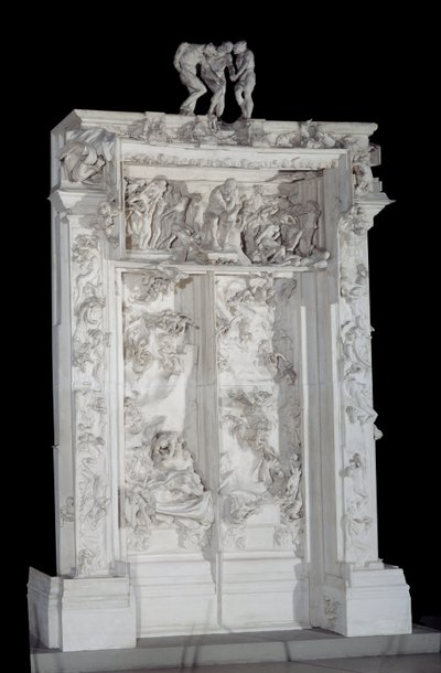 Das Tor zur Hölle. Hochrelief in Gips über der Gruppe der Schatten von Auguste Rodin
