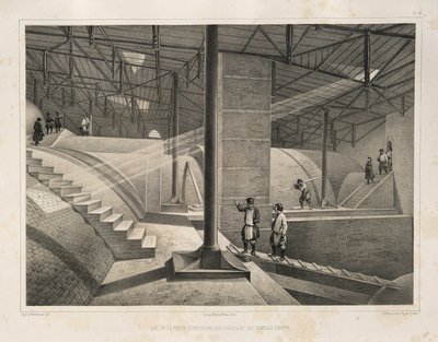 Teil des Bogens und ein Metalldach aus: Der Bau der St. Isaaks-Kathedrale, 1845 von Auguste de Montferrand