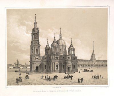 Ansicht der St. Isaaks-Kathedrale zur Zeit von Katharina II. Aus: Der Bau der St. Isaaks-Kathedrale, 1845 von Auguste de Montferrand
