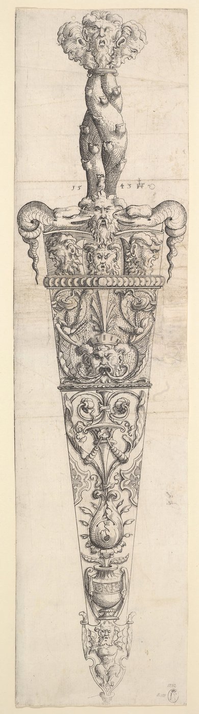 Entwurf für einen Dolch und eine Scheide, 1543 von Augustin Hirschvogel
