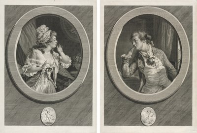 Seien Sie wenigstens diskret, und Sie können auf mich zählen (Paar) von Augustin de Saint-Aubin