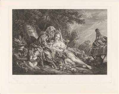 Vertumnus und Pomona in einer Parklandschaft von Augustin de Saint-Aubin