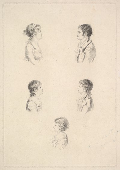 Die Familie Renouard, 1801 von Augustin de Saint Aubin