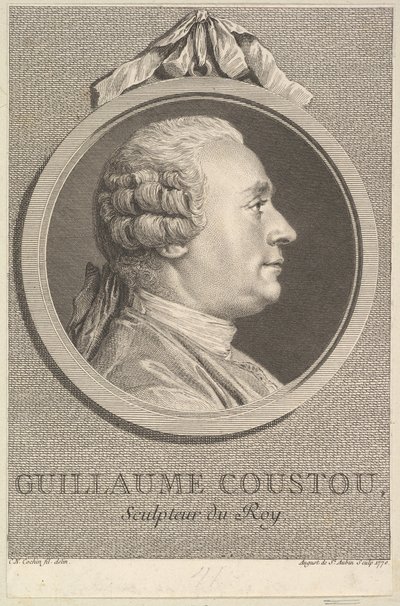 Porträt von Guillaume Coustou, 1770 von Augustin de Saint Aubin