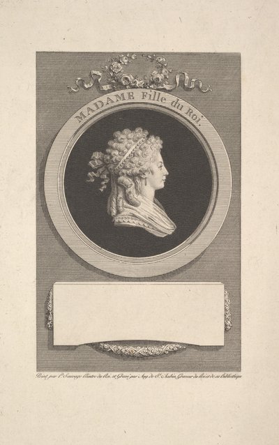Porträt Ihrer Königlichen Hoheit Madame, Herzogin von Angoulême, Tochter von Ludwig XVI, 1791 von Augustin de Saint Aubin
