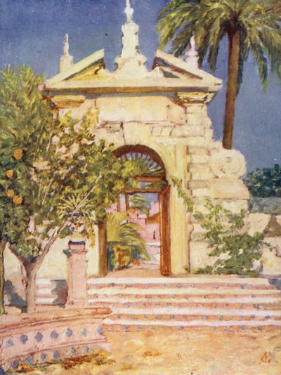 Ein Tor im Garten des Alcazar, Sevilla von Augustine Fitzgerald