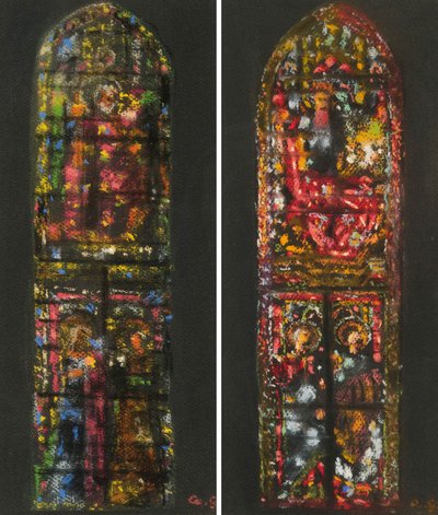 Skizzen nach einem Glasfenster im Dom von Florenz von Augusto Giacometti