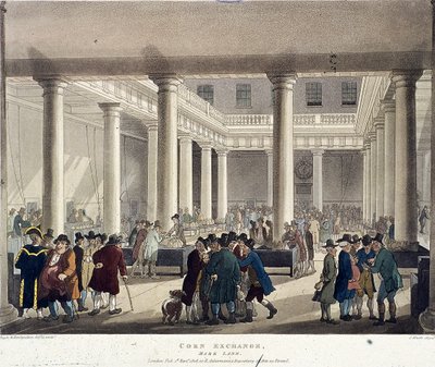 Getreidebörse, London, 1808 von Augustus Charles Pugin, Thomas Rowlandson