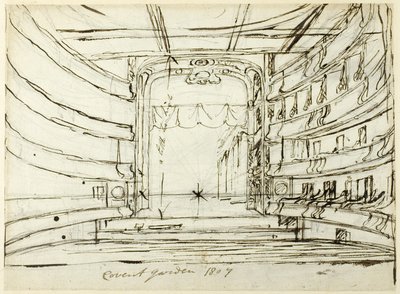Studie für das Covent Garden Theatre, aus Microcosm of London von Augustus Charles Pugin