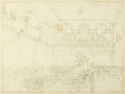 Studie für das Findelhaus, die Kapelle, aus Microcosm of London von Augustus Charles Pugin