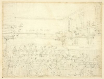 Studie für Quäker-Treffen, aus Microcosm of London von Augustus Charles Pugin