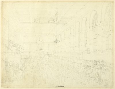 Studie für den Long Room, Custom House, aus Microcosm of London von Augustus Charles Pugin