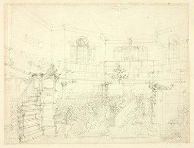 Studie für die Magdalenenkapelle, aus Microcosm of London von Augustus Charles Pugin