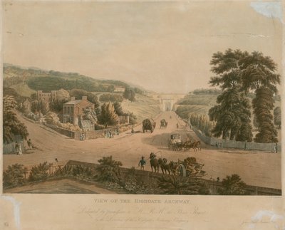 Ansicht des Highgate-Bogens von Augustus Charles Pugin