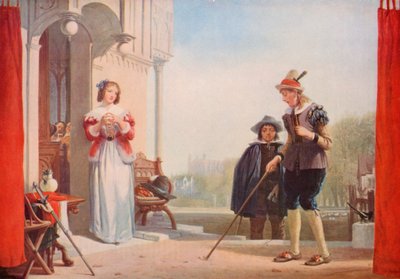 Shakespeare: Slender und Anne Page, Die lustigen Weiber von Windsor, Akt I, Szene 1 von Augustus Wall (after) Callcott