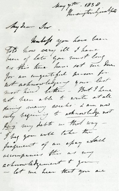 Ein Brief von Augustus Wall Callcott, 7. Mai 1838, 1904 von Augustus Wall Callcott