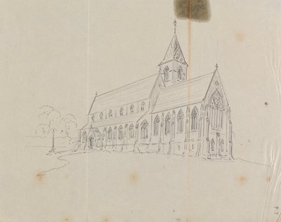 Skizze einer gotischen Kirche von Augustus Welby Northmore Pugin