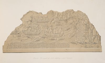 Die Eroberung eines Stammes, der in einem Sumpf lebt (Kouyunjik), aus Denkmäler von Ninive, veröffentlicht 1849 von Austen Henry Layard