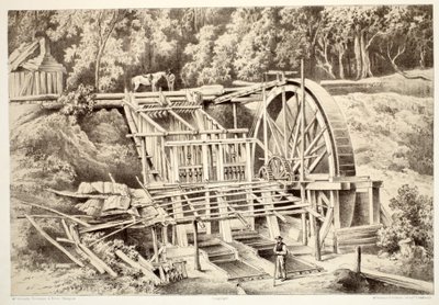Quarzbrechmühle, aus Die Geschichte von Australasien von David Blair, McGrady, Thomson und Niven, 1879 von Australian School