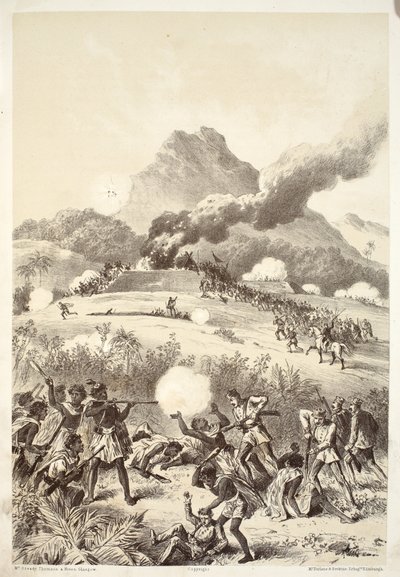 Einnahme eines Maori-Redoubts, aus Die Geschichte von Australasien von David Blair, McGrady, Thomson und Niven, 1879 von Australian School