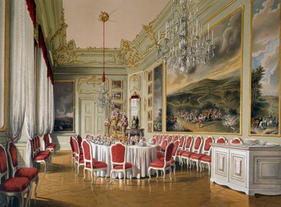 Speisesaal in den Kaiserlichen Apartments, Schloss Schönbrunn (UNESCO-Weltkulturerbe) von Austrian School