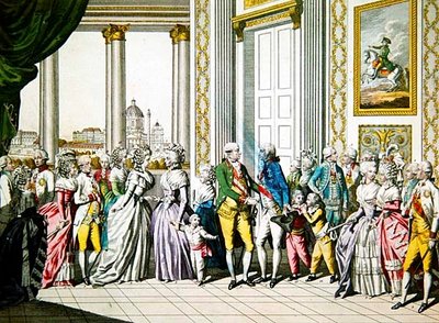 Kaiser Leopold II. und seine Familie begrüßen Ferdinand I., König von Neapel und Sizilien, und seine Familie in Wien von Austrian School