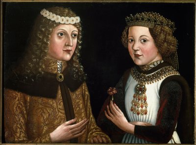 Porträt von Ladislaus Posthumus, König von Böhmen, Ungarn und Kroatien, mit seiner Verlobten Magdalena von Valois von Austrian School