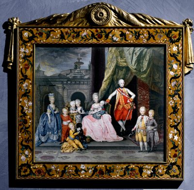 Porträt von Pierre-Leopold von Habsburg-Lothringen mit seiner Familie von Austrian School