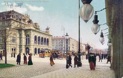 Der Kärntnerring und die Kaiserliche und Königliche Oper in Wien, 1908 von Austrian School