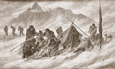 Der Riss vergrößert sich während eines Schneesturms, 1876 von Austrian School