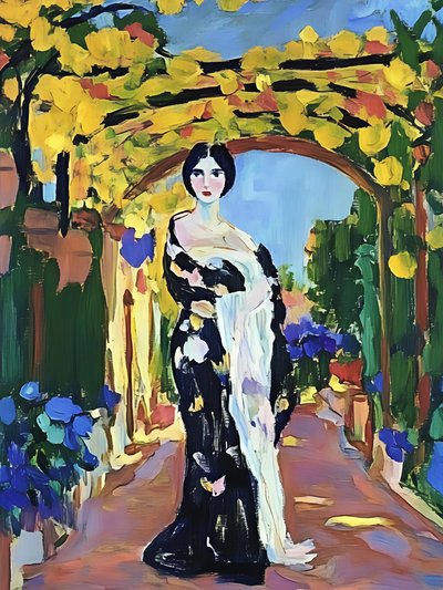 Elegante Dame im Garten von Avanesova Elena