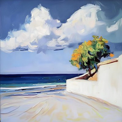 Orangenbaum Strandblick von Avanesova Elena
