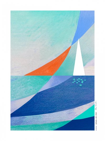 Geometrisches Ozean Segelboot von Awol Art Alex