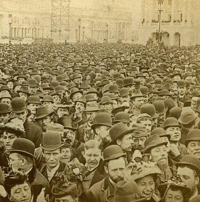Menschenmenge bei der Eröffnung der Kolumbianischen Ausstellung, Chicago, Illinois, USA, 1893 von B. W. Kilburn