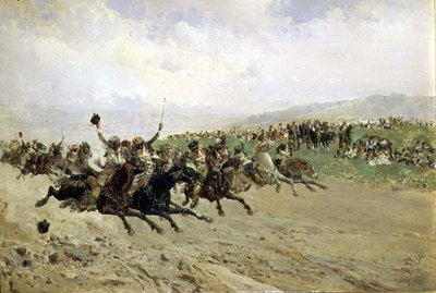 Andalusien: Pferderennen auf einem Jahrmarkt, spätes 19. Jahrhundert von Baldomero Calopre y Gimenez