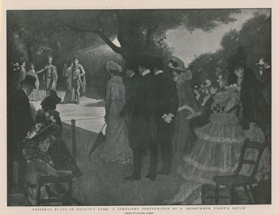 Pastorale Spiele im Regents Park: eine Beleuchtungsaufführung von Ein Sommernachtstraum von Balliol (after) Salmon