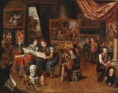 Ein Künstleratelier von Balthasar van den Bossche