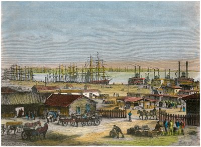 Mississippi River, New Orleans, Louisiana, USA, ca. 1880 von Barbant