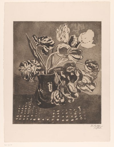 Tulpen in einer Kanne von Barbara Elisabeth van Houten (signed by artist)