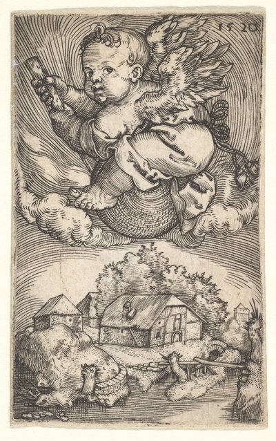 Genius auf einem in der Luft schwebenden Globus, Mitte des 17. Jahrhunderts von Barthel Beham