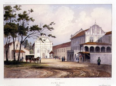 Staatshaus in Malakka, graviert von Alfred Leon Lemercier, ca. 1840 von Barthelemy (after) Lauvergne