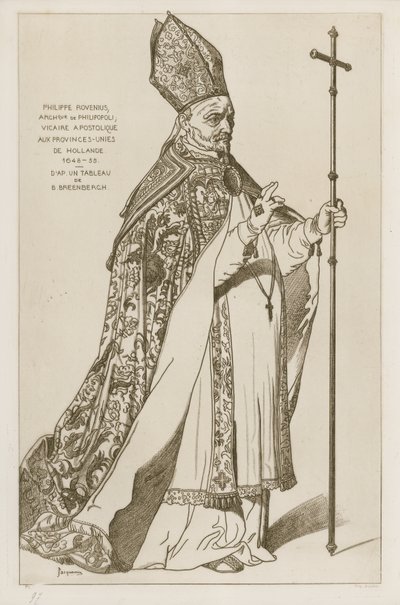 Philippe Rovenius, Erzbischof von Philipopoli, apostolischer Vikar, in den Vereinigten Provinzen der Niederlande, 1648-55. Nach einem Gemälde von B. Breenbergh von Bartholomeus Breenbergh