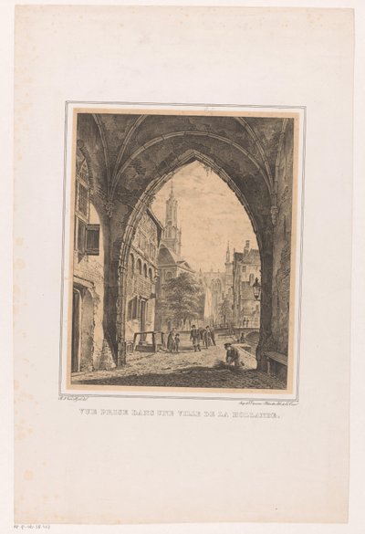 Stadtansicht von unter einem Tor von Bartholomeus Johannes van Hove