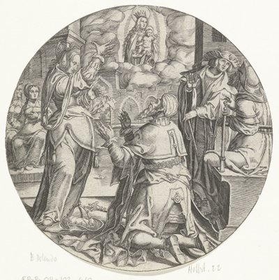 Maria mit dem Kind erscheint Kaiser Augustus von Bartholomeus Willemsz. Dolendo