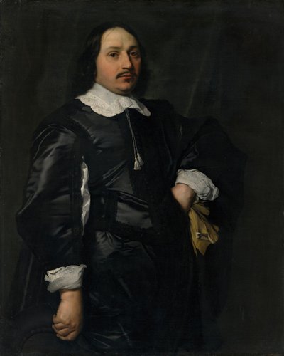 Bildnis eines Herrn in schwarzem Atlaswams von Bartholomeus van der Helst