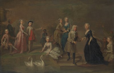 Uvedale Tomkyns Price 1685-1764 und Mitglieder seiner Familie, möglicherweise frühe 1730er von Bartholomew Dandridge
