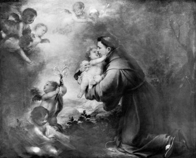 Der heilige Antonius von Padua mit dem Christuskind von Bartolomé Esteban Murillo