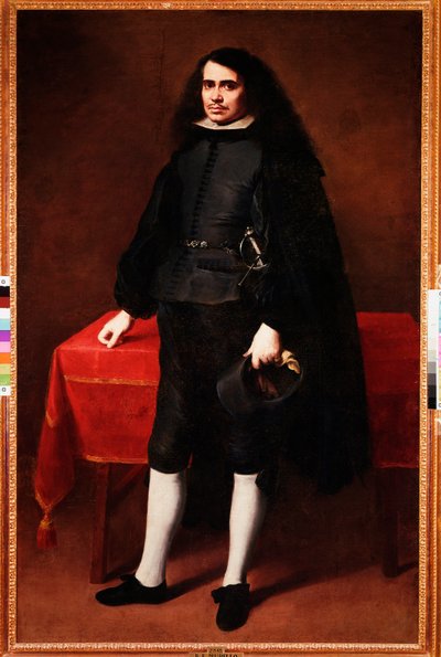 Porträt eines Herrn mit langen Haaren und Erdbeerkragen von Bartolomé Esteban Murillo
