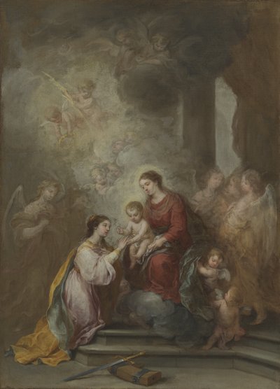 Die mystische Hochzeit der Heiligen Katharina von Bartolomé Esteban Murillo
