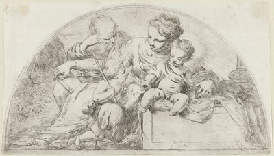 Heilige Familie mit dem jungen Johannes dem Täufer von Bartolomeo Biscaino